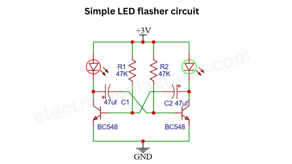 Simple LED flasher circuit