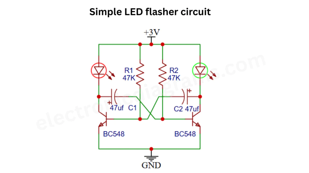 Simple LED flasher circuit