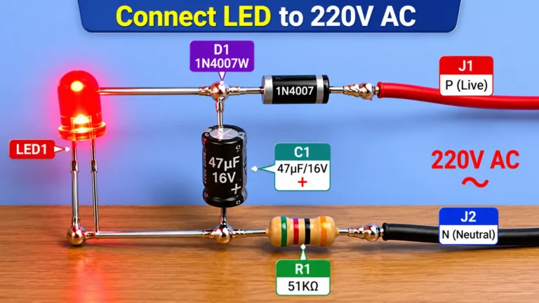Connect LED to 220V AC